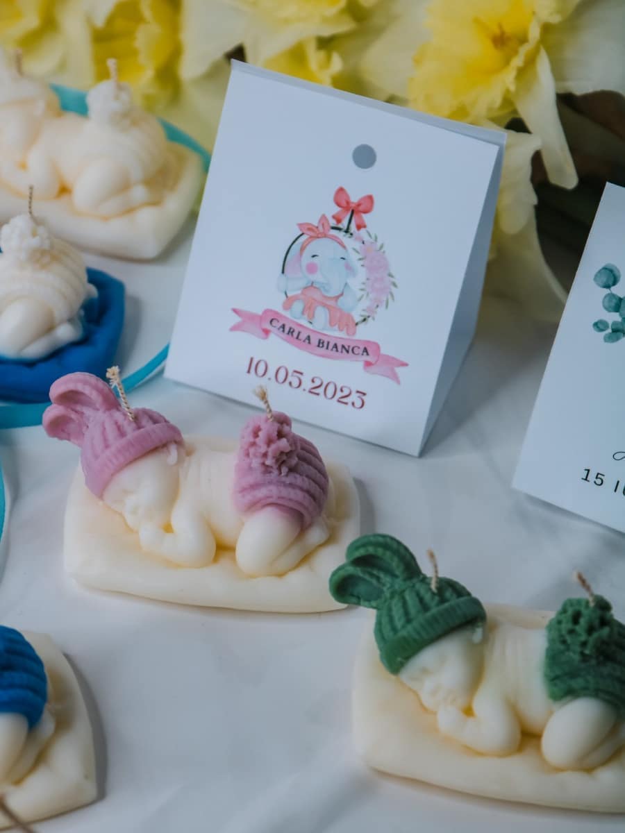Marturii Botez lumanare BABY - cartonat & fundita - imagine 28